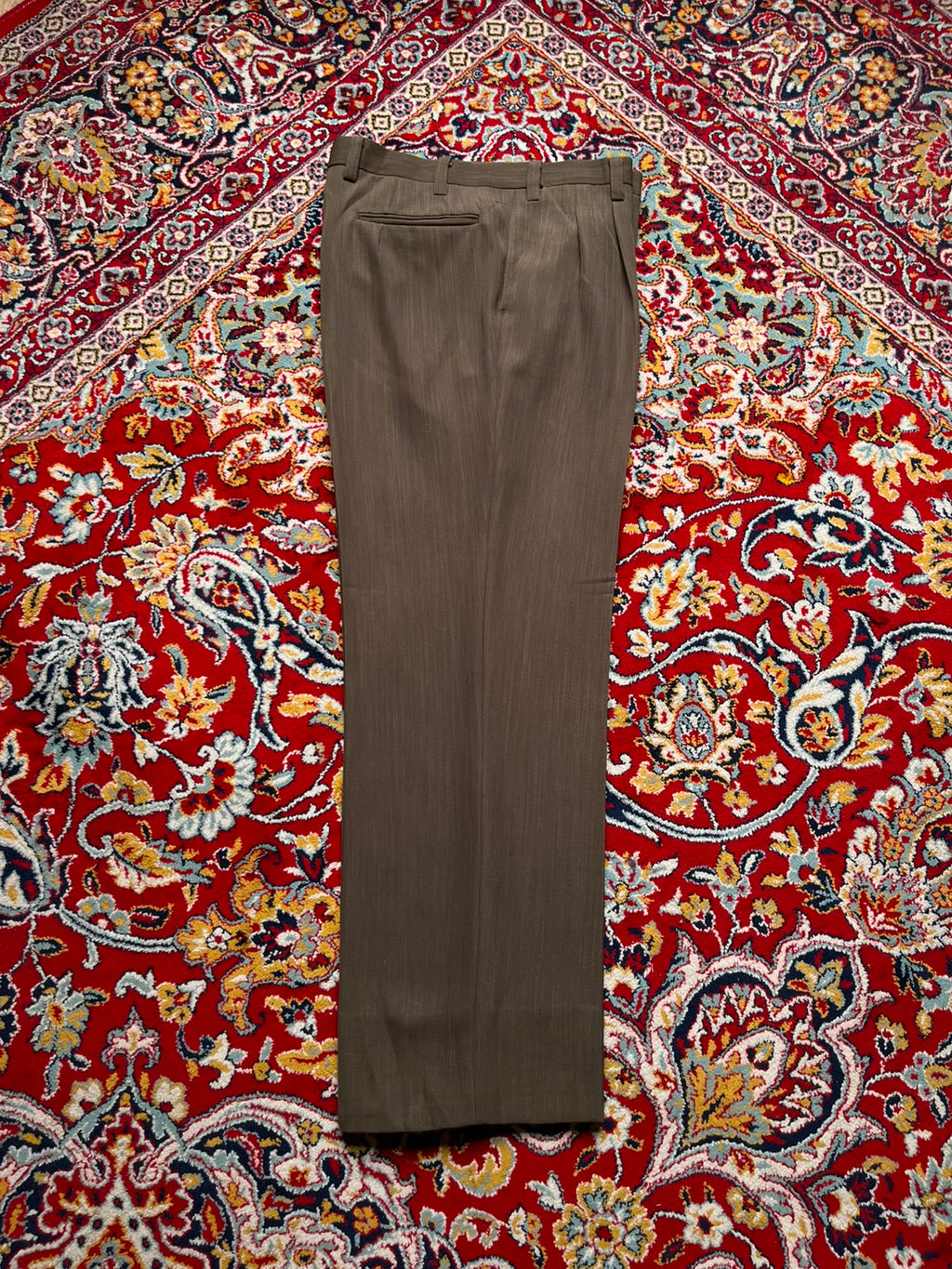 Vintage Japanese Brown Pleated Dress Pants - 32