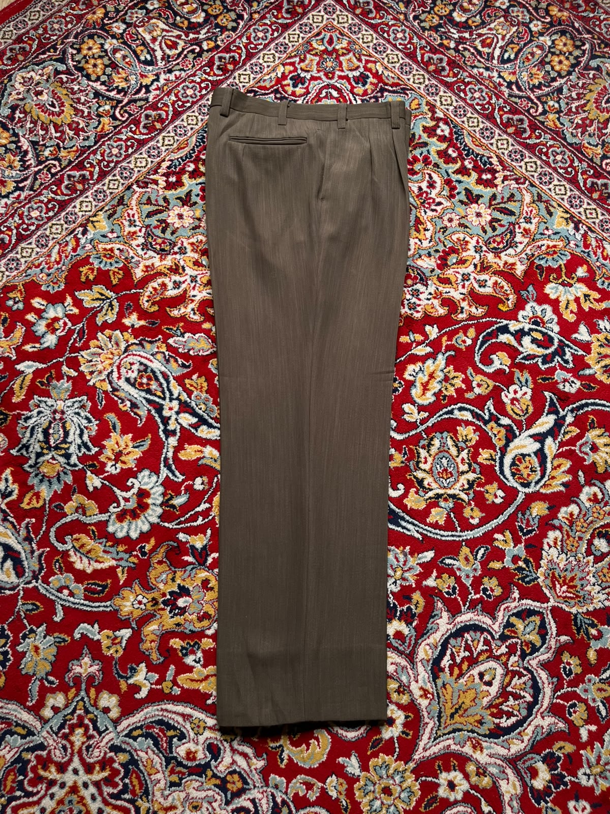 Vintage Japanese Brown Pleated Dress Pants - 32