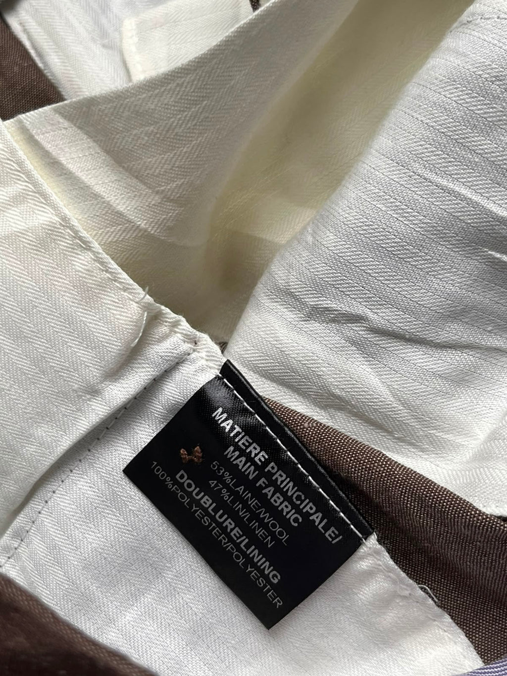 VINTAGE Burton of London Men Brown Wool Linen Blend Dress Pants - 34