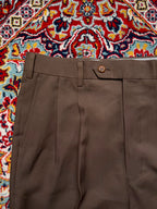 Vintage Japanese Brown Pleated Dress Pants - 30