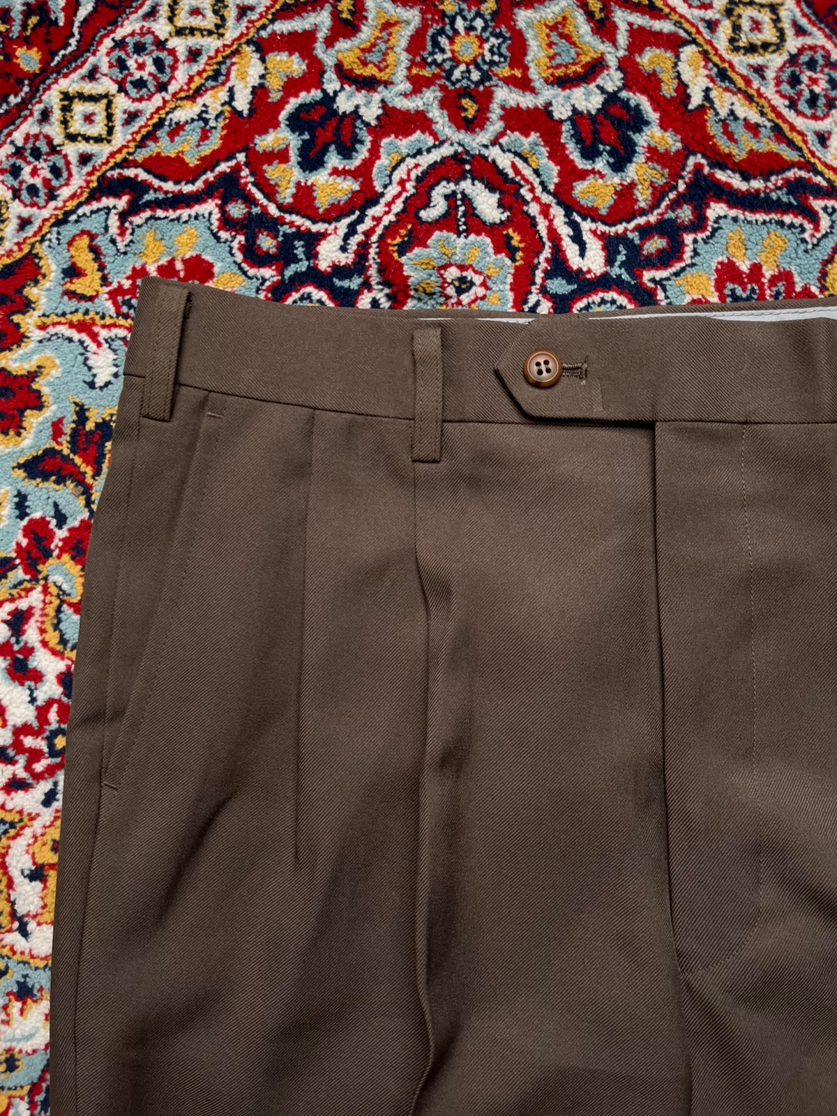 Vintage Japanese Brown Pleated Dress Pants - 30