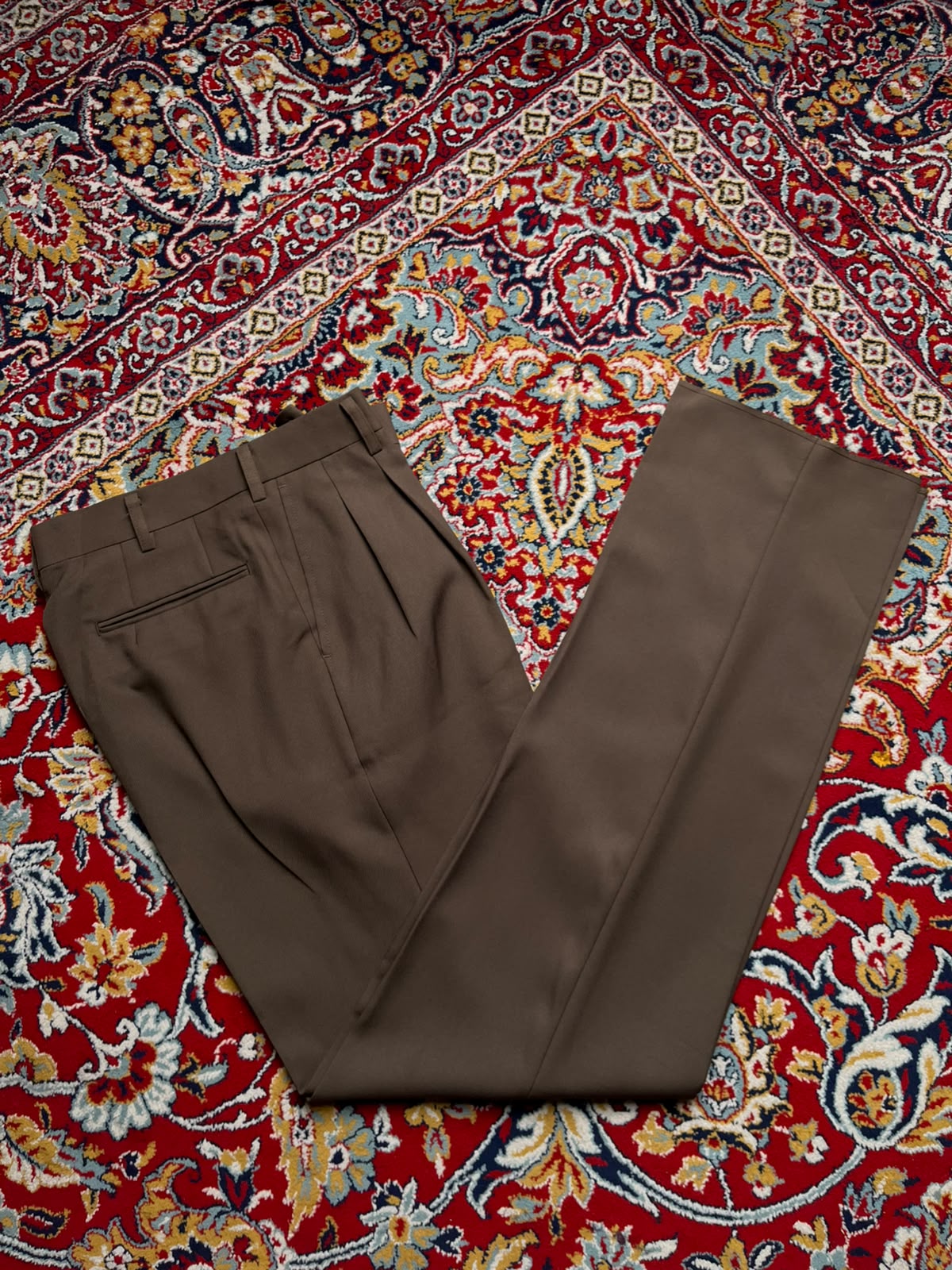 Vintage Japanese Brown Pleated Dress Pants - 30