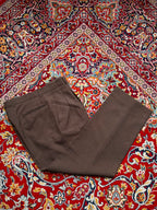 Vintage Mens Dark Brown Pleated Textured Dress Pants - 32
