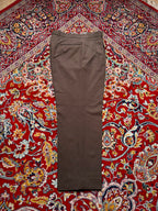 Vintage Mens Dark Brown Pleated Textured Dress Pants - 32