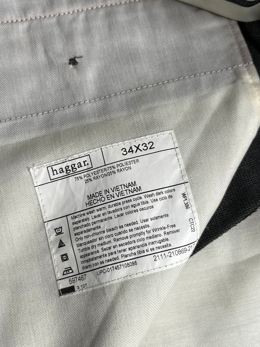Haggar Gray Double Pleated Cuffed Wrinkle-Free Dress Pants - 34