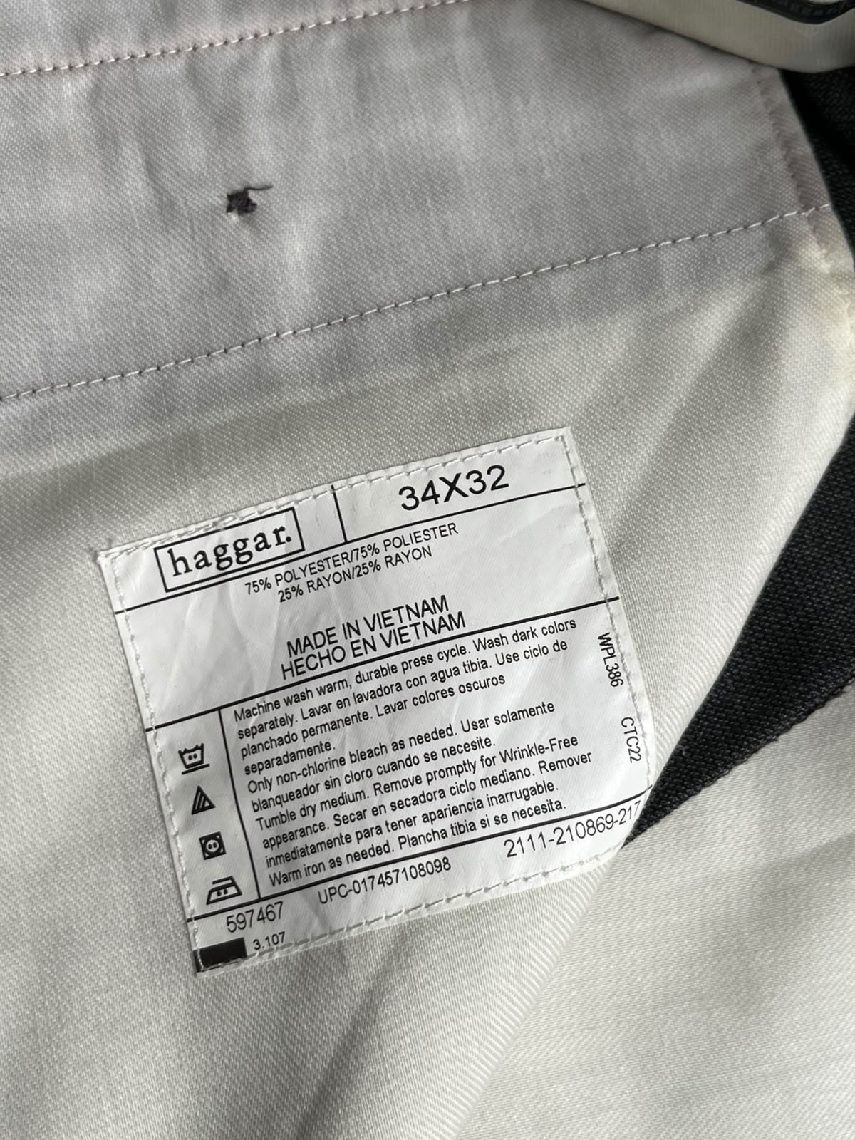 Haggar Gray Double Pleated Cuffed Wrinkle-Free Dress Pants - 34