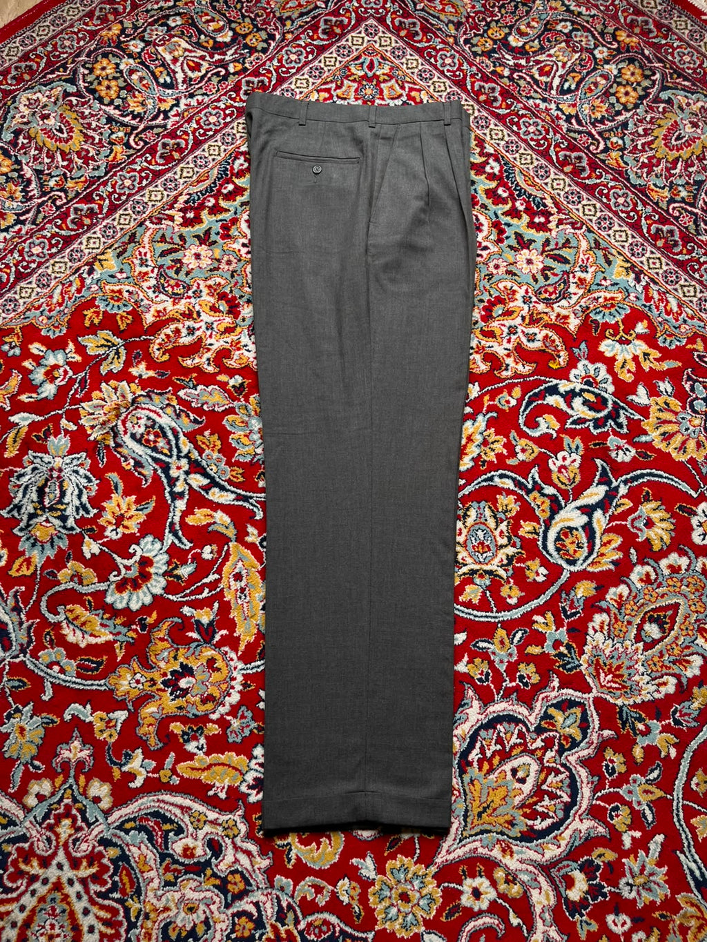 Haggar Gray Double Pleated Cuffed Wrinkle-Free Dress Pants - 34