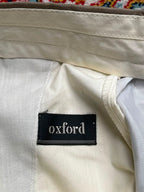 Oxford Men's Khaki Pinstripe Double Pleated Dress Pants - 34