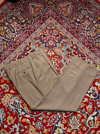 Oxford Men's Khaki Pinstripe Double Pleated Dress Pants - 34