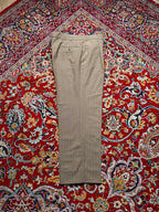 Oxford Men's Khaki Pinstripe Double Pleated Dress Pants - 34