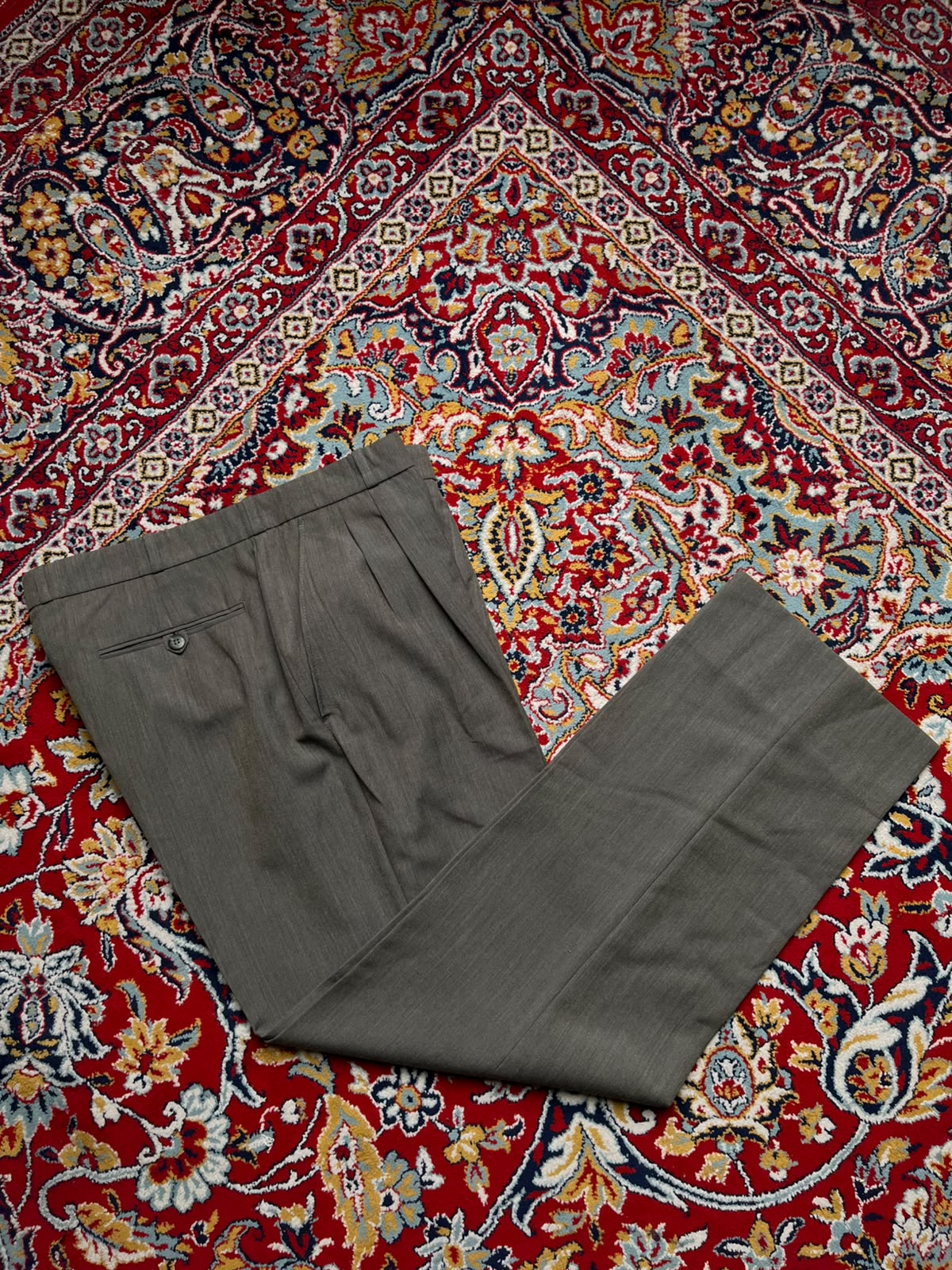 Lujoan Creations Gray Wool Blend Pleated Dress Pants - 34