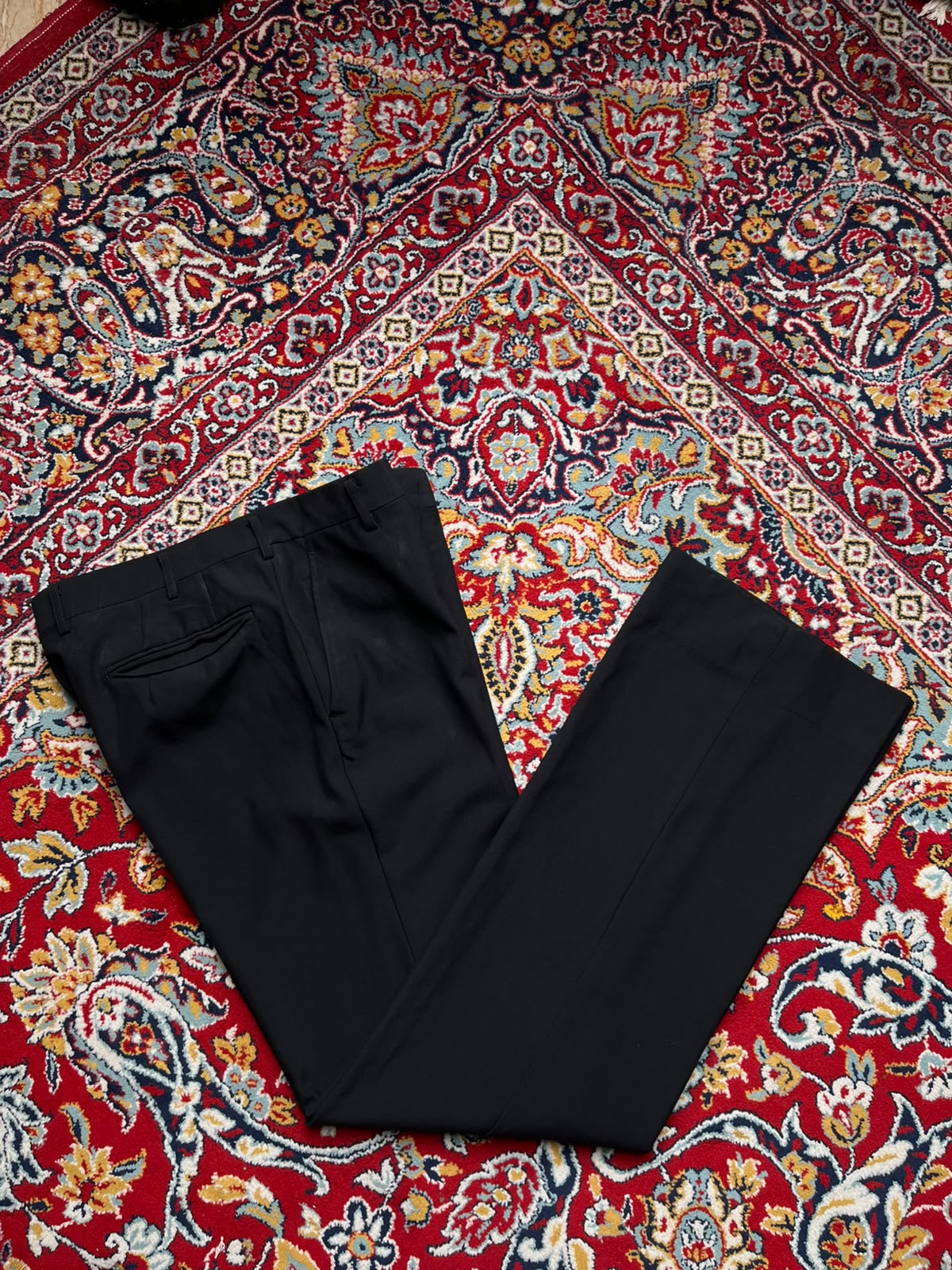 Vintage Boot cut Black Flat Front Dress Pants - 32