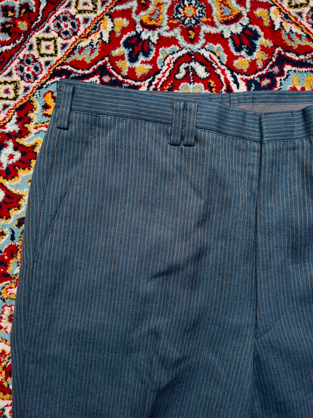 Vintage 70s Pinstripe Flat Front Dress Pants - 32