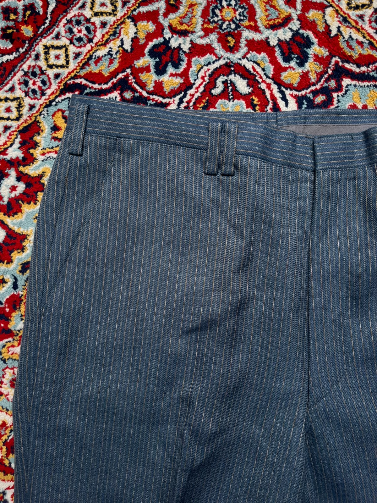 Vintage 70s Pinstripe Flat Front Dress Pants - 32