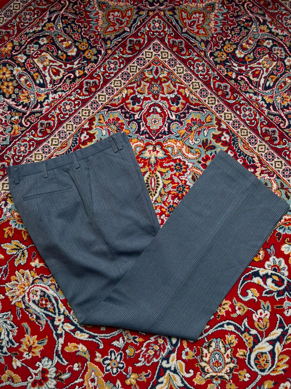 Vintage 70s Pinstripe Flat Front Dress Pants - 32