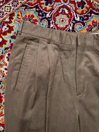 Vintage Savane Pleated Cuffed Taupe Brown Rayon Dress Pants - 34