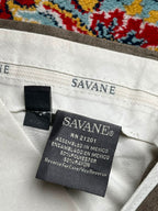 Vintage Savane Pleated Cuffed Taupe Brown Rayon Dress Pants - 34