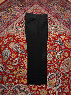 Vintage Pleated Textured Relaxed Fit Black Dress Pants - 32