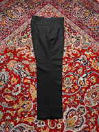 Vintage Japanese Charcoal Gray Pinstripe Straight Fit Pleated Dress Pants - 32