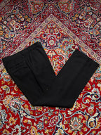 Modern Solid Jet Black Flat Front Boot Cut Premium Dress Pants - 30