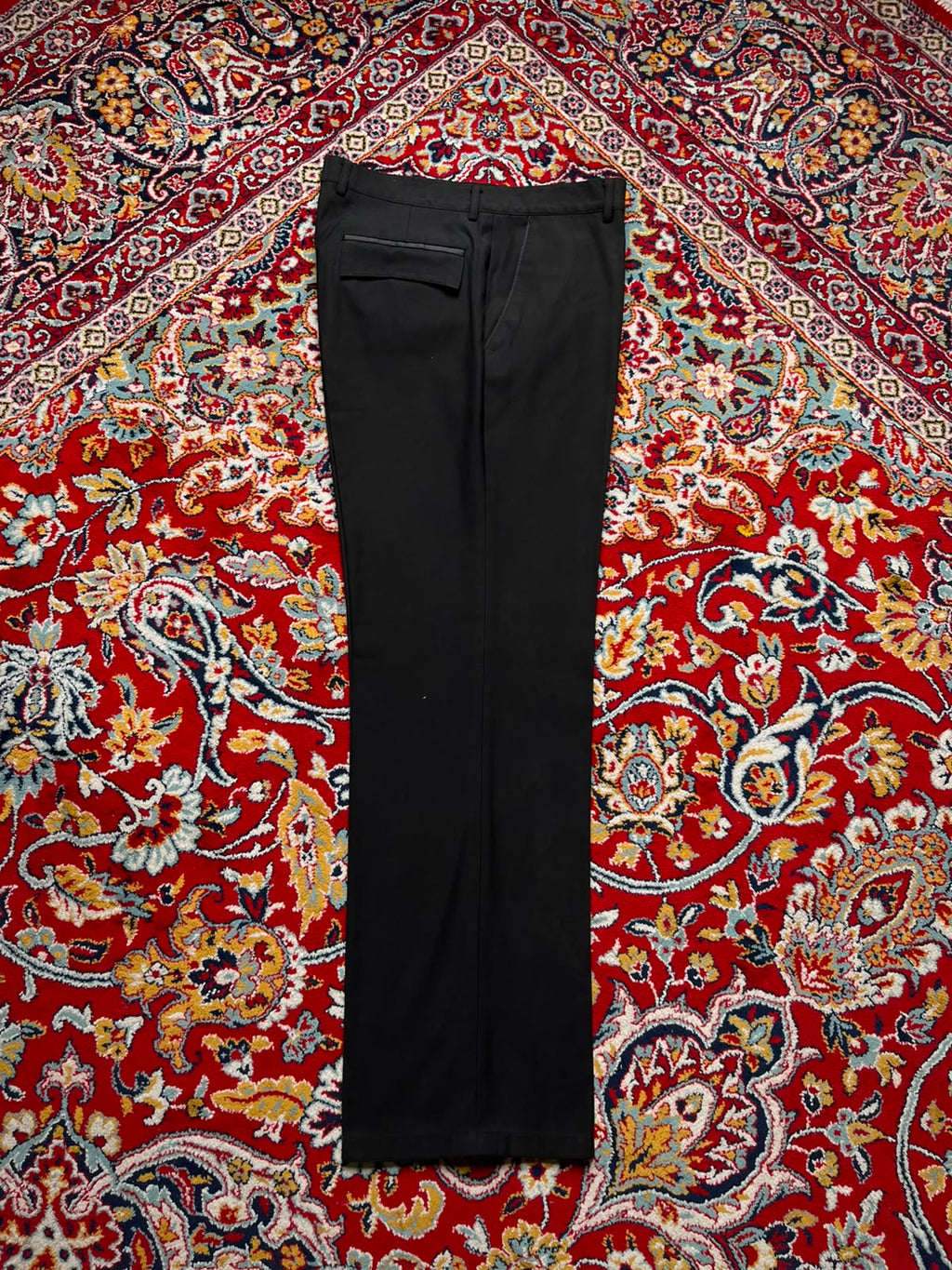Modern Solid Jet Black Flat Front Boot Cut Premium Dress Pants - 30