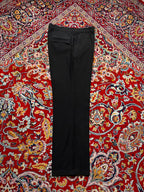 Modern Solid Jet Black Flat Front Boot Cut Premium Dress Pants - 30