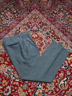 Vintage Rothmans Grey/Blue Textured Grid Pattern Straight Fit Pleated Dress Pants - 30
