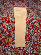 Vintage Khaki Linen Blend Single Pleated Straight Fit Dress Pants - 32