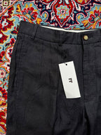 Structure Charcoal Gray Linen Pleated Cuffed Dress Pants - 30