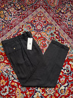 Structure Charcoal Gray Linen Pleated Cuffed Dress Pants - 30