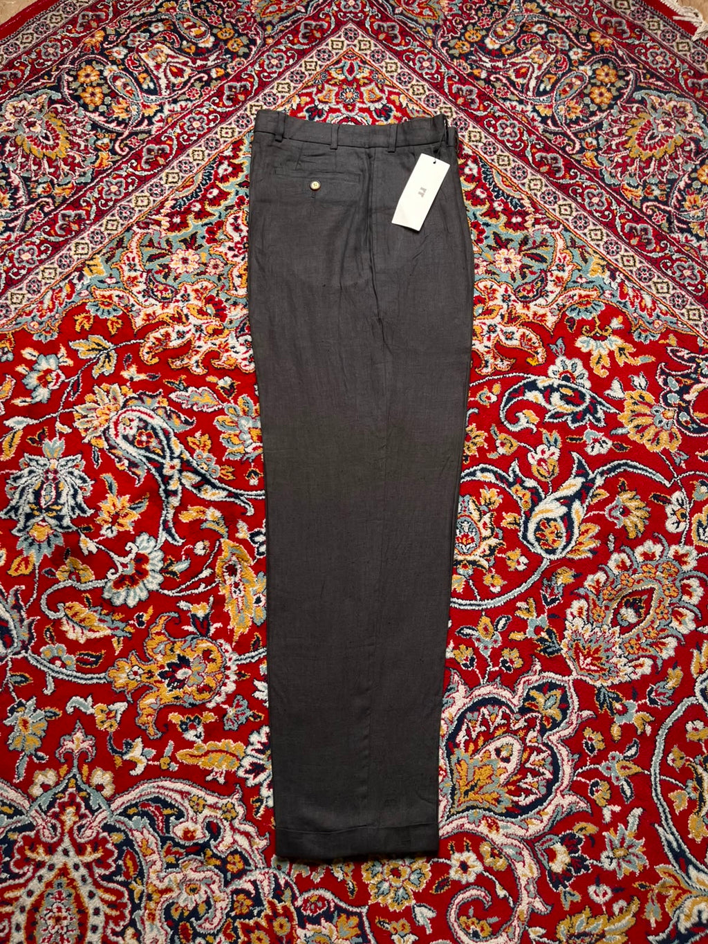Structure Charcoal Gray Linen Pleated Cuffed Dress Pants - 30