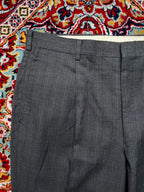 Vintage Miyuki Plania Gray Pinstripe Pleated Straight Fit Dress Pants - 34