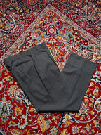 Vintage Miyuki Plania Gray Pinstripe Pleated Straight Fit Dress Pants - 34