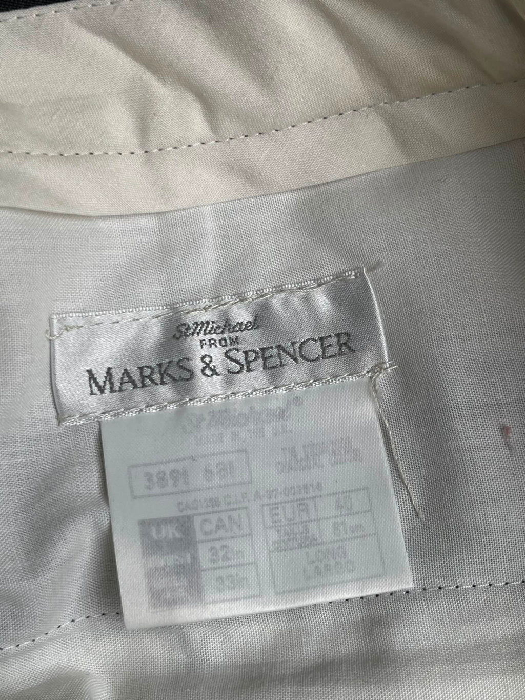 Vintage St Michael Marks & Spencer Charcoal Gray Pinstripe Pleated Dress Pants - 30