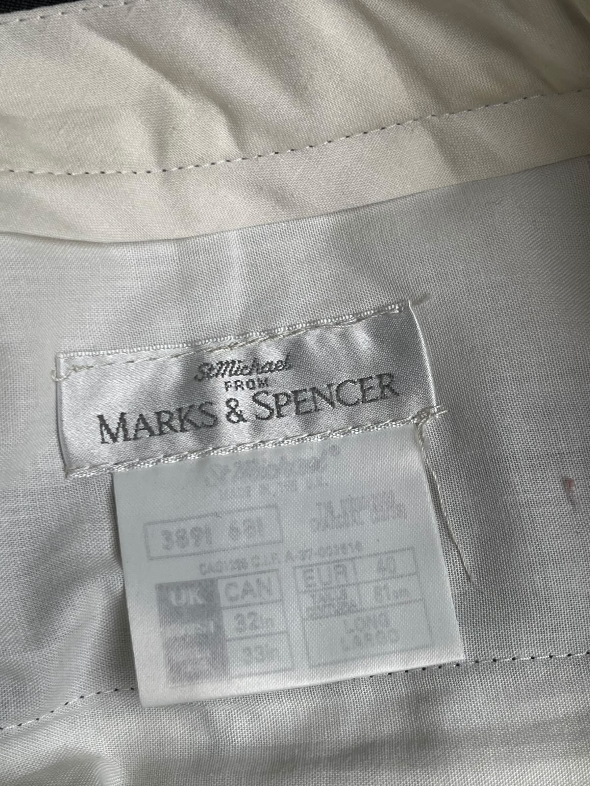 Vintage St Michael Marks & Spencer Charcoal Gray Pinstripe Pleated Dress Pants - 30