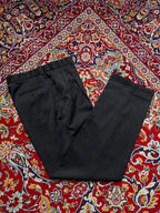 Vintage St Michael Marks & Spencer Charcoal Gray Pinstripe Pleated Dress Pants - 30