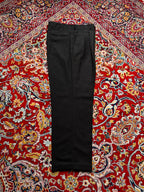 Vintage Sidae Lion Crest Textured Black Cuffed Double Pleated Dress Pants - 34