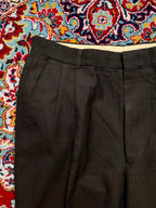 Vintage Cardinal Heartist Dark Brown Cuffed Straight Fit Double Pleated Dress Pants - 32