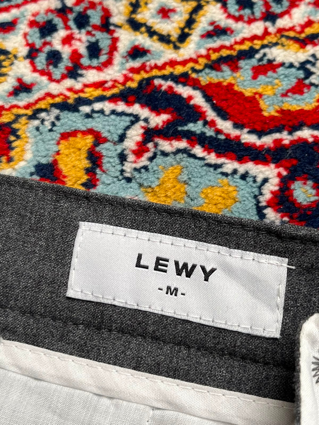 Lewy Solid Heather Gray Single Pleated Straight Fit Dress Pants - 32