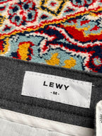 Lewy Solid Heather Gray Single Pleated Straight Fit Dress Pants - 32