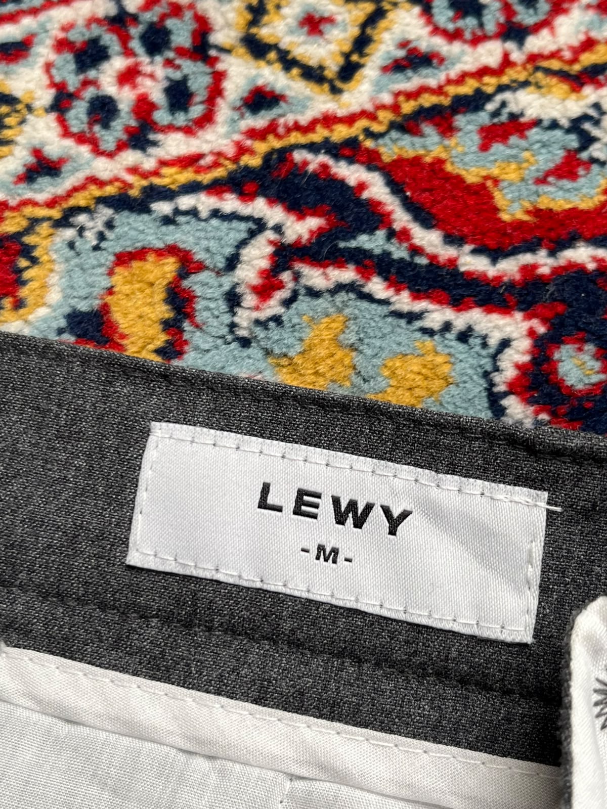 Lewy Solid Heather Gray Single Pleated Straight Fit Dress Pants - 32