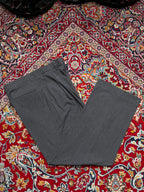 Lewy Solid Heather Gray Single Pleated Straight Fit Dress Pants - 32