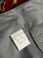 Vintage Japanese Grey Plaid Pleated Adjustable Straight Fit Dress Pants - 32