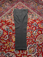 Vintage Japanese Grey Plaid Pleated Adjustable Straight Fit Dress Pants - 32