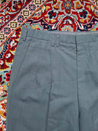 Vintage Sage Green Pleated Straight Fit Dress Pants - 32