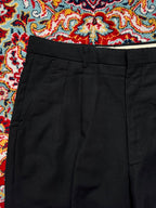 Vintage Lanzi Free Italian Mind Black Pleated Straight Fit Dress Pants - 32