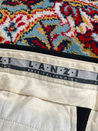 Vintage Lanzi Free Italian Mind Black Pleated Straight Fit Dress Pants - 32