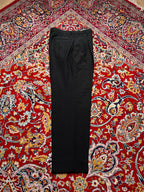 Vintage Lanzi Free Italian Mind Black Pleated Straight Fit Dress Pants - 32