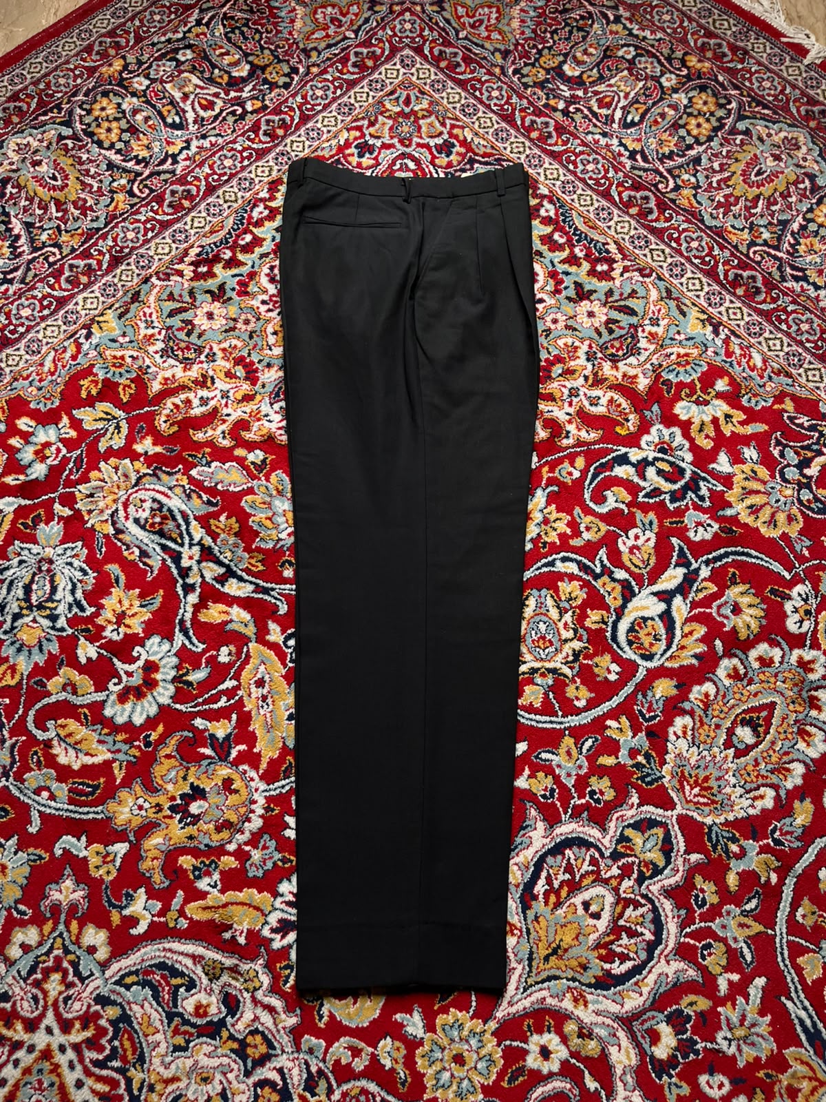Vintage Lanzi Free Italian Mind Black Pleated Straight Fit Dress Pants - 32