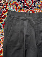 Vintage Voslenza Uomo Grey Pleated Dress Pants - 32